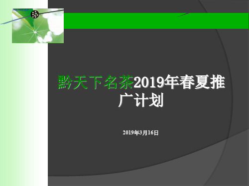 黔天下名茶XXXX年春夏推广计划共40页PPT资料