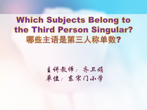 小学英语语法课件-哪些主语是第三人称单数讲解