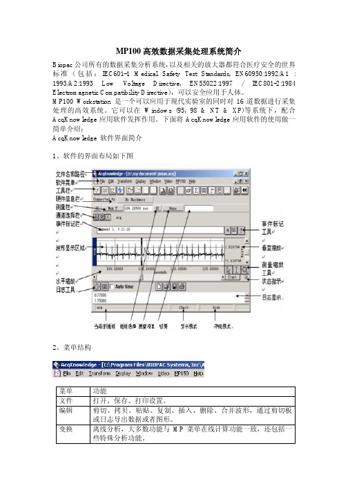 MP100高效数据采集处理系统简介