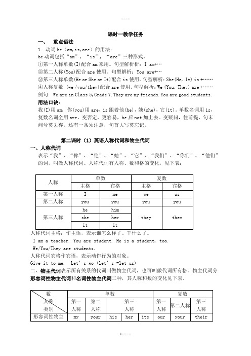 初一英语语法知识点总结复习(超详细)-(1)