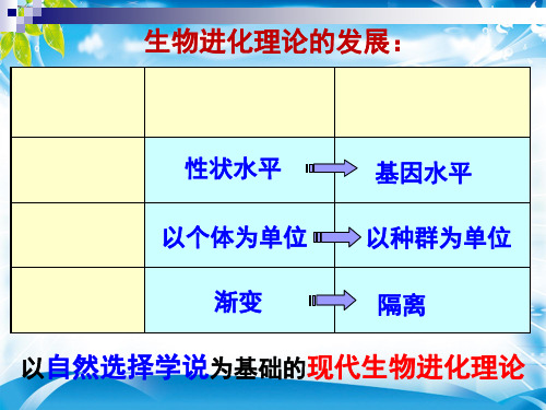 人教版生物必修二7.2现代生物进化理论的内容课件(共23张PPT)[优秀课件资料]