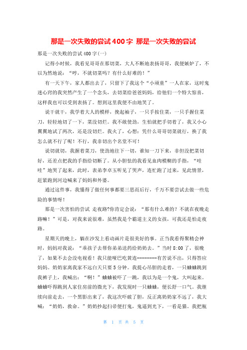 那是一次失败的尝试400字 那是一次失败的尝试