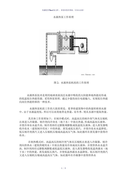 水源热泵工作原理