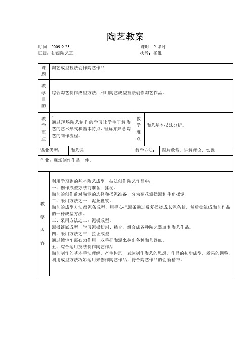 陶艺教案-陶艺成型技法创作陶艺作品