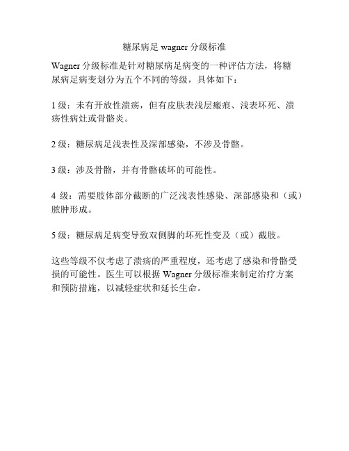 糖尿病足wagner分级标准