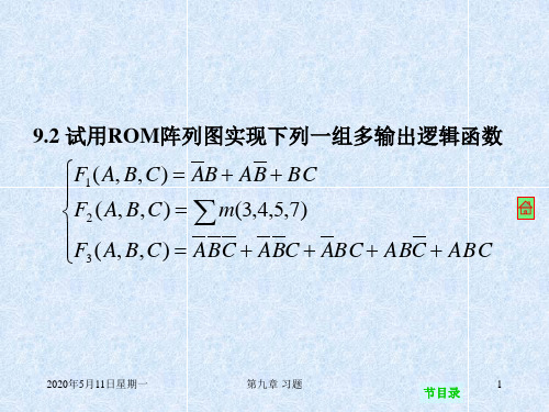 南京邮电大学 数字电路 第九章 习题