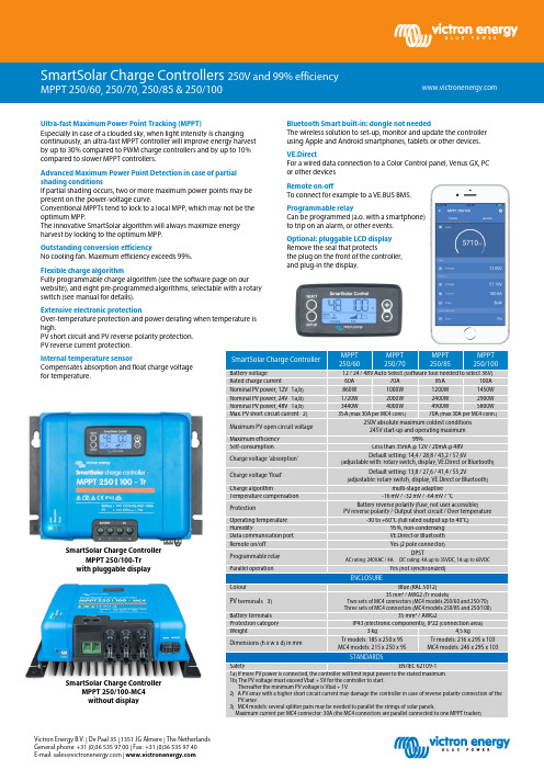 Victron Energy智能充电控制器MPPT250系列说明说明书