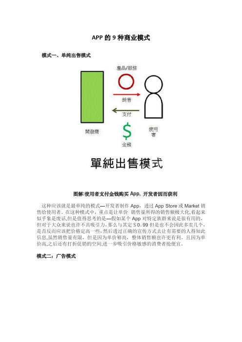 APP的9种商业模式