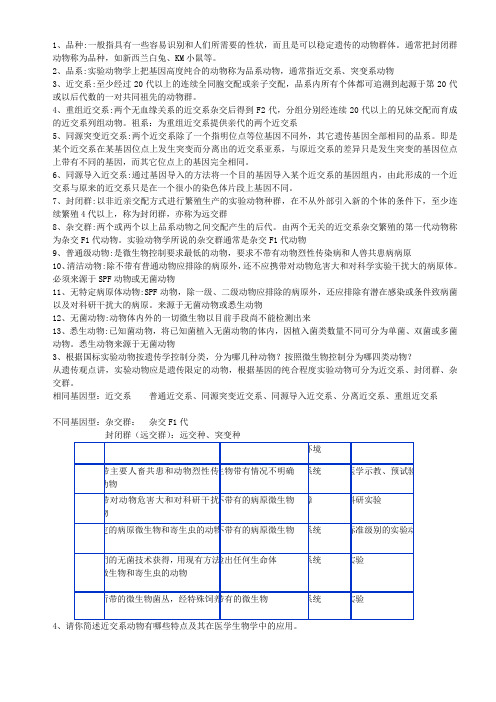 第二章  实验动物的遗传学分类及其质量控制