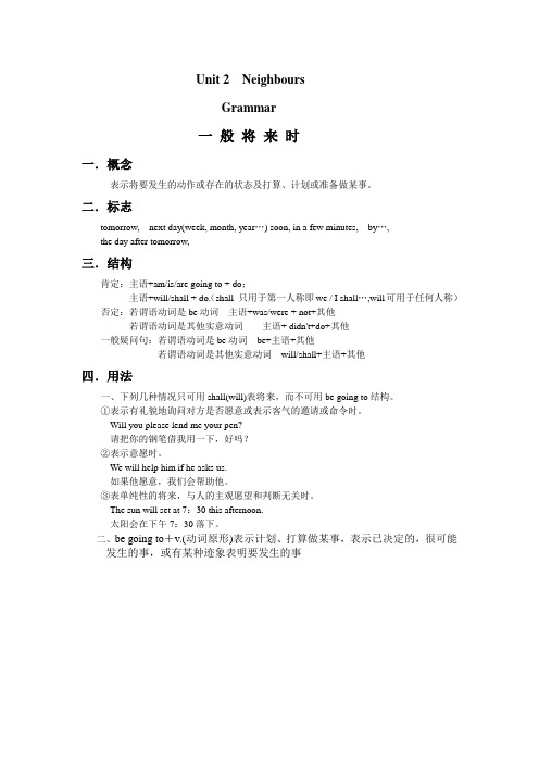 Unit 2 Neighbours 知识点大总结