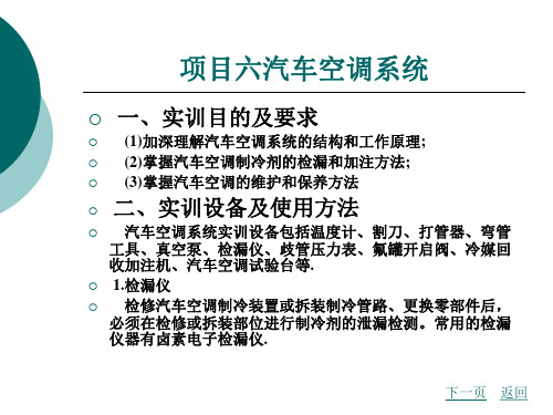 项目6  汽车电器实训