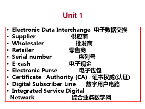 电子商务英语 专业术语