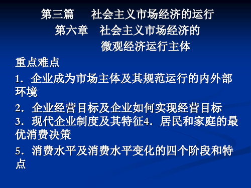 [经济学]第六章社会主义市场经济的微观经济运行主体