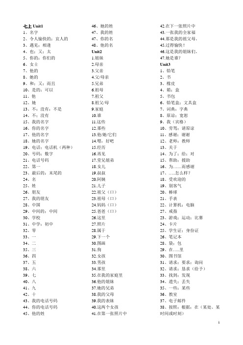 人教版九年级2015年中考复习初中单词全五册表最新版