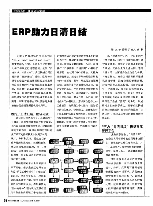 ERP助力日清日结