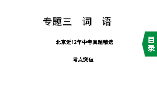 中考语文专题三  词语(北京近12年中考真题精选)