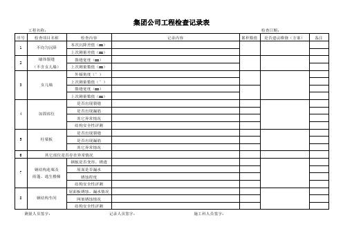 房屋检查记录表