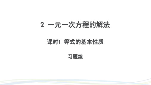 北师大版(2024新版)七年级数学上册习题练课件：5.2 课时1 等式的基本性质