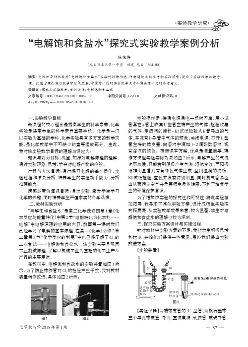 “电解饱和食盐水”探究式实验教学案例分析