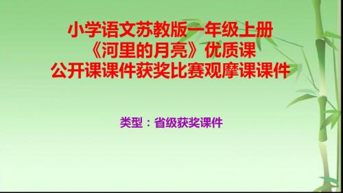 小学语文苏教版一年级上册《河里的月亮》优质课公开课课件获奖课件比赛观摩课课件B004