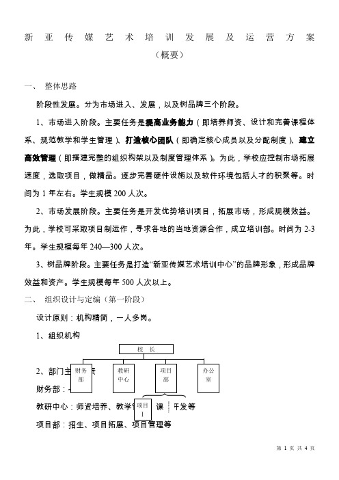 艺术培训发展及运营方案(初稿)1