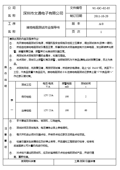 02-05 接地电阻测试作业指导书