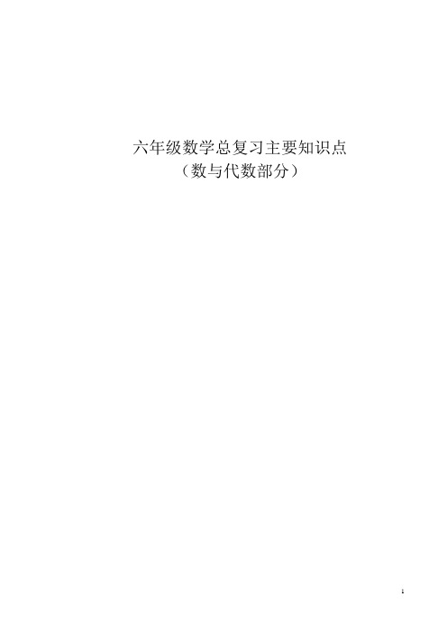 六年级数学——数与代数