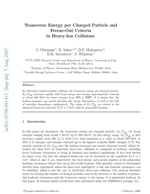 Transverse Energy per Charged Particle and Freeze-Out Criteria in Heavy-Ion Collisions