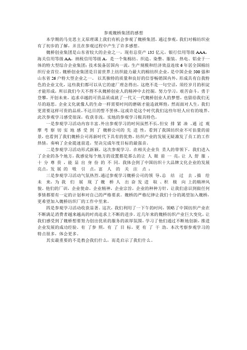 参观魏桥集团的感想