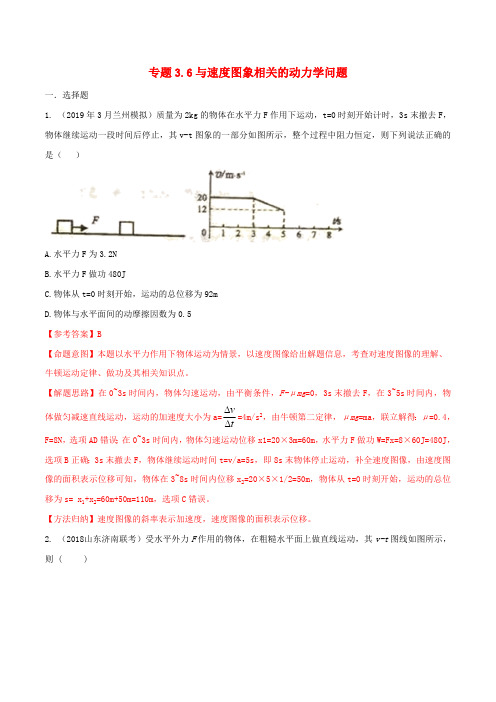 2020年高考物理100考点最新模拟题千题精练专题3.6与速度图像相关动力学问题含解析