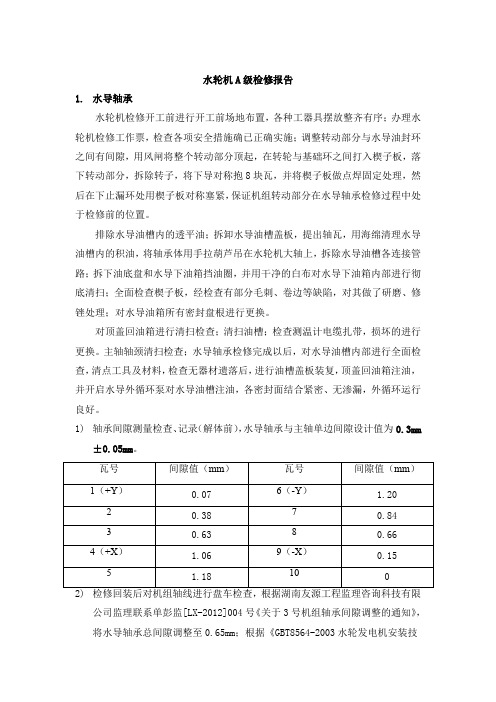 水轮机A级检修报告