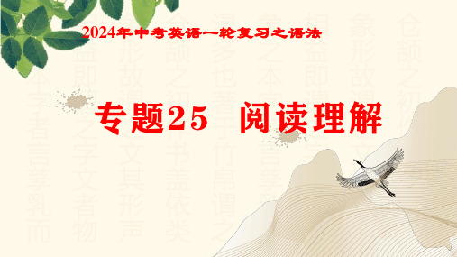 专题25阅读理解(共17张PPT)2024年中考英语一轮复习之语法