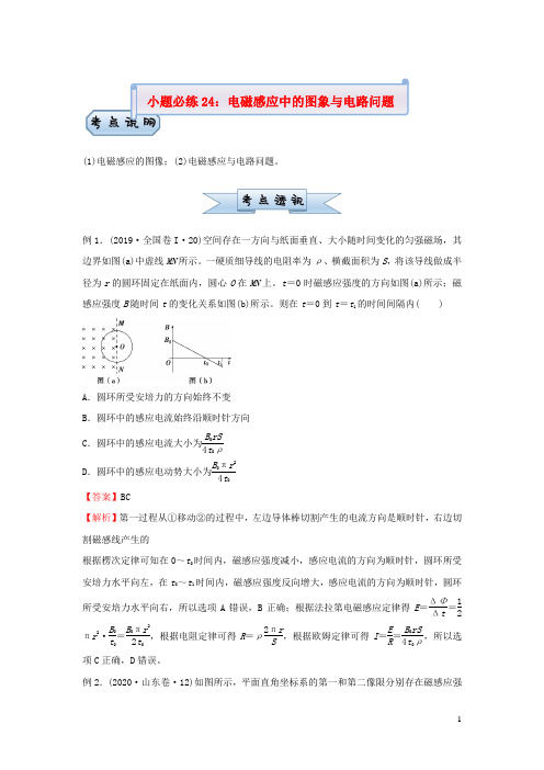 新高考2021届高考物理小题必练24电磁感应中的图象与电路问题