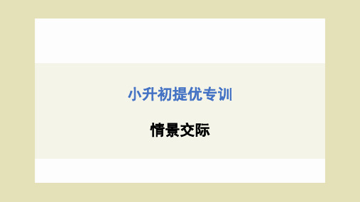 2024年人教pep版小升初英语专题复习——情景交际