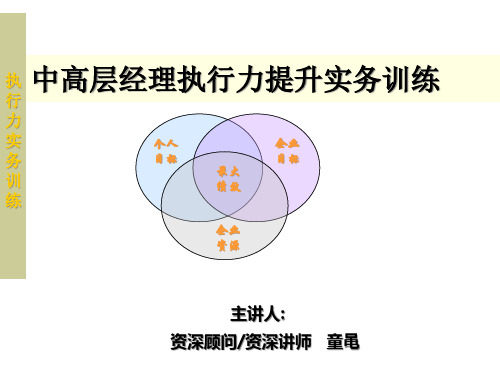 中高层经理执行力