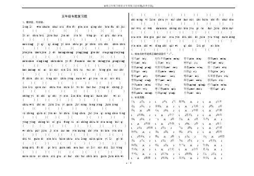 S版五年级下册语文专项复习总结题(非常全面)