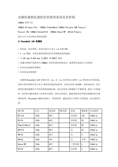 安捷伦液相色谱柱选择小分子