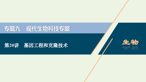 (浙江选考)2020版高考生物二轮复习第20讲基因工程和克隆技术课件