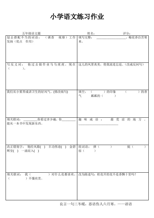 小学语文每日一练(五年级) (5)