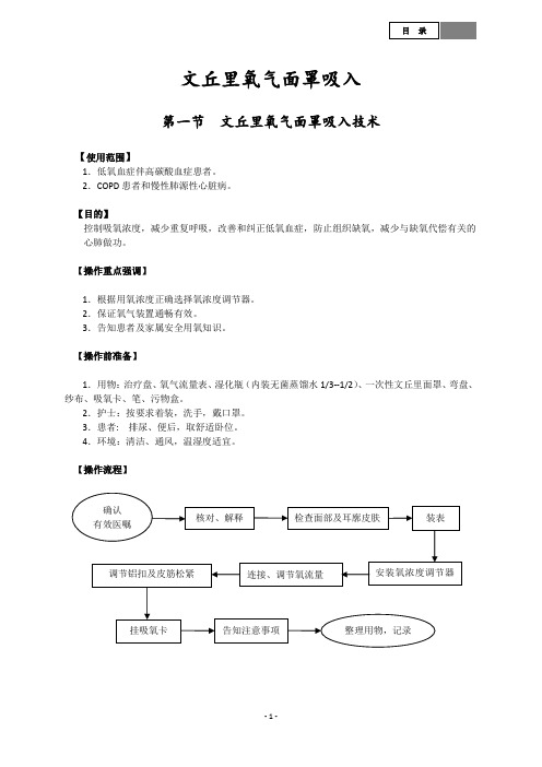 文丘里氧气面罩吸入