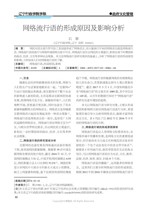 13696874_网络流行语的形成原因及影响分析