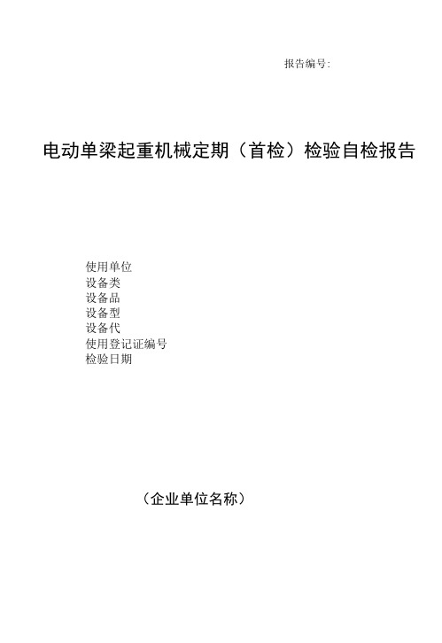 1、电动单梁起重机定检首检企业自检