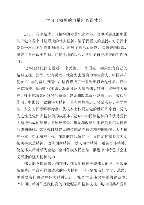 学习精神的力量体会2