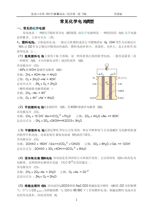 常见化学电池类型