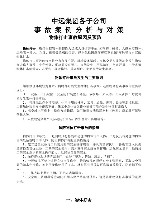 中远集团各子公司事故案例分析与对策