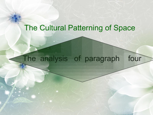 The Cultural Patterning of Space