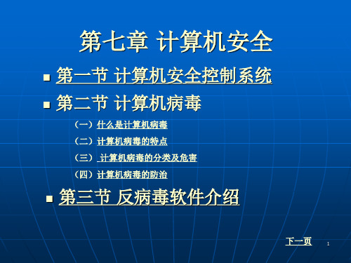 计算机应用基础第七章计算机安全