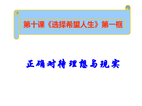 正确对待理想与现实PPT课件14 人教版(智能版推荐)