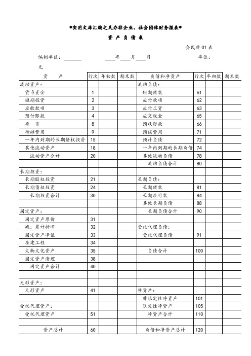 实用文库汇编之社会团体财务报表