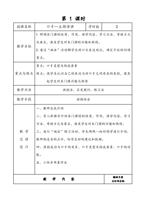 演讲与口才教案